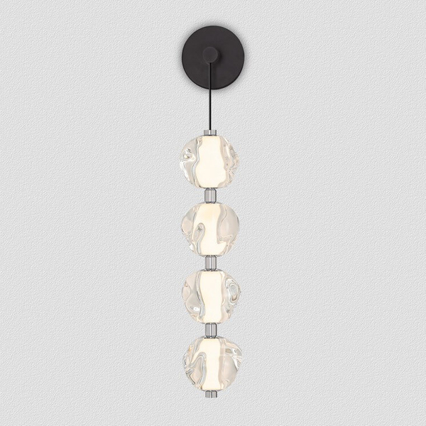 Ścienny kinkiet do sypialni CHEPEN LE44426 LED 17W 3000K glamour czarny chrom