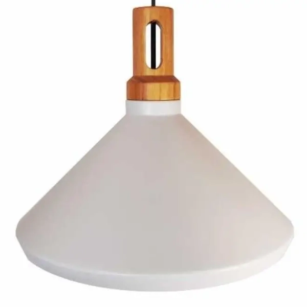Wisząca lampa stożek Nordic Woody ST-5097B Step LED 120W drewno biała
