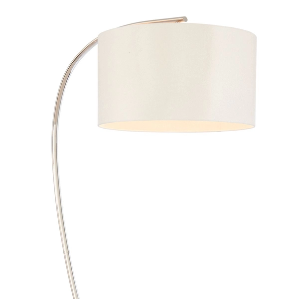 Lampa podłogowa Josephine 72388 Endon łukowa okrągły abażur biały nikiel