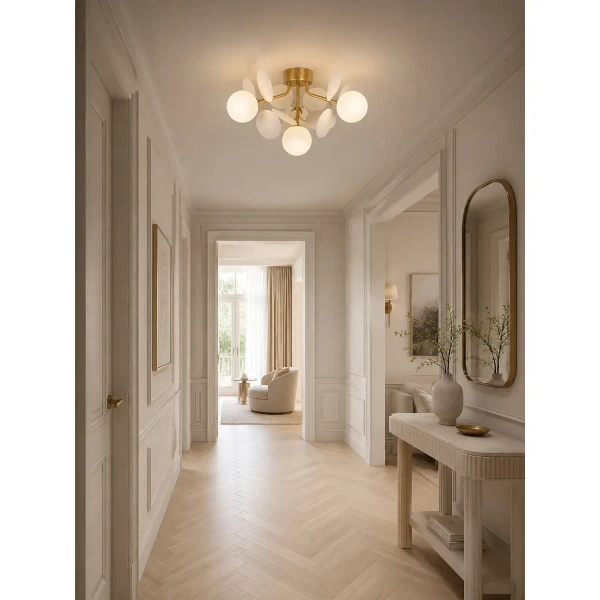 Sufitowa lampa CHIC biała złota ST-DL-2969C 3xG9 5W okrągła kulista