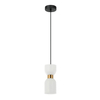 Szklana lampa wisząca Monza PND-57602-1-BRO Italux czarny biały mosiądz