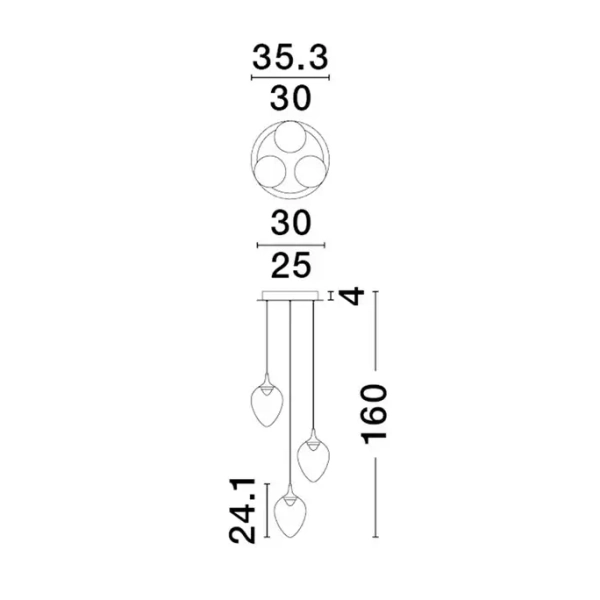 Kloszowana lampa wisząca VAZENDO LE45119 LED 18W 3000K czarny złoty