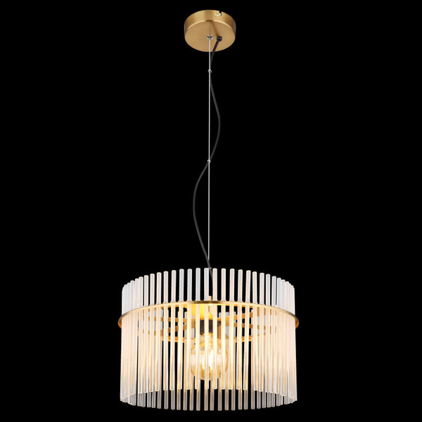 Zwisowa lampa szklana GORLEY 15698HM glamour złota przezroczysta