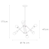 Zwisowa lampa loftowa Lester 21424/06/30 Lucide regulowana czarna