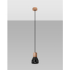 Wisząca lampa loftowa SL.0963 do jadalni czarna drewniana