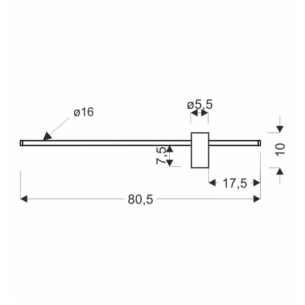 Podłużna ścienna lampa ARIAN czarna 21-43962 1xLED 13W 4000K belka