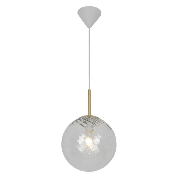 Kulista lampa wisząca nad stół Chisell 2312073035 szklana mosiądz