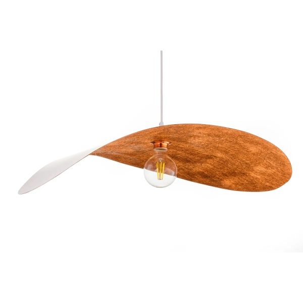 Lampa wisząca kompozyt LEAF miedziana biała 1xE27 do jadalni 41922