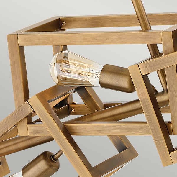 Podłużna lampa wisząca QN-ENSEMBLE6-BB metalowa brązowa