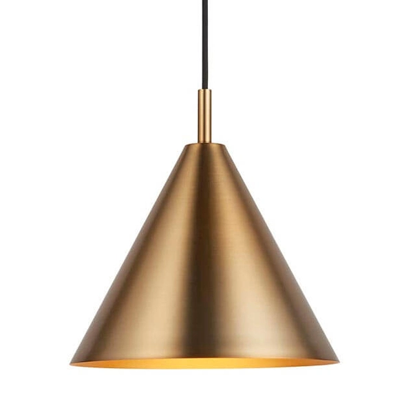 Lampa wisząca 102891 Endon do salonu stożkowa regulowana mosiądz