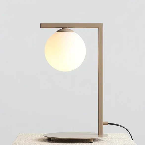 Nocna lampka do sypialni ZAC 1038B17_1 kula ball biała beżowa