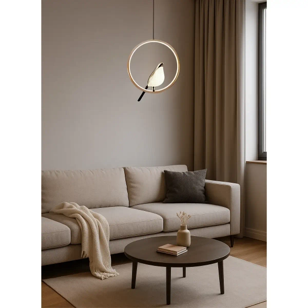 Nowoczesna lampa wisząca Bird LWPB-OK LED 18W 3000K złoty