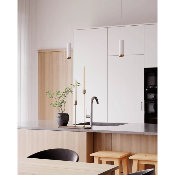 Pojedyncza lampa wisząca Puls 4202010-5002 By Rydens tubka rurka biała