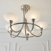 Lampa sufitowa CAGNEY-5SC Endon szklane kielichy satynowy chrom białe