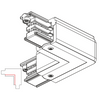 Kątowy łącznik lewy 8117 Shilo do szynoprzewodu 3-fazowego czarny