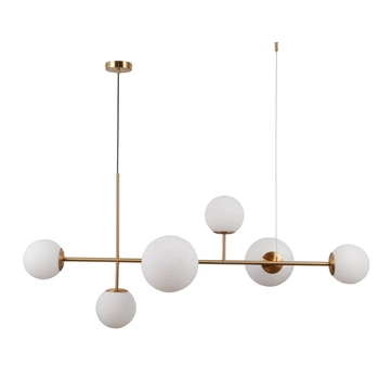 LAMPA wisząca VAILANTE PND-31221-6-HBR Italux loftowa OPRAWA zwis szklane kule balls mosiądz