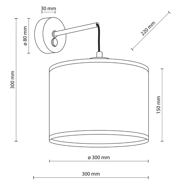 Kinkiet ekologiczny okrągły Juta 6858 TK Lighting rustykalna brązowa