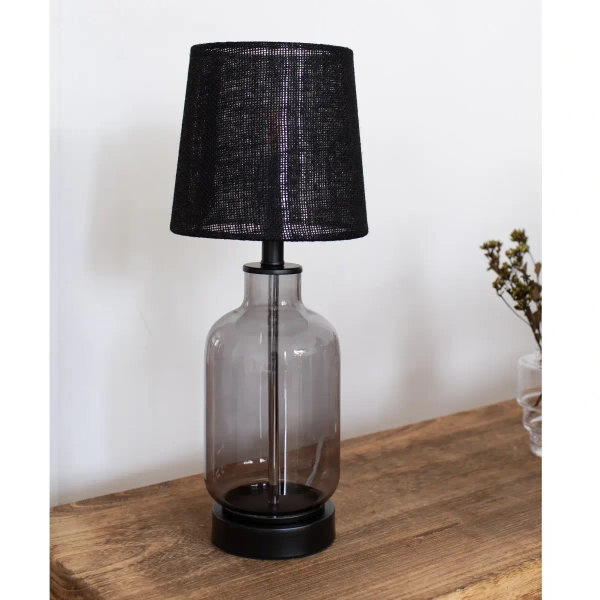Przydymiona lampka stołowa Costero 108695 Markslojd szklana czarna