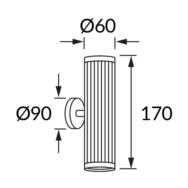 Lampa ścienna Frida 04205 Ideus dół-góra tubka czarny chrom
