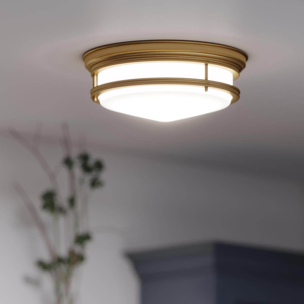 Sufitowa lampa Hadley HK-HADLEY-F-BR Hinkley IP44 biały szczotkowany brąz
