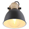 Regulowana LAMPA ścienna WIHO 54018-1S Globo metalowa OPRAWA kinkiet reflektorek czarny drewno