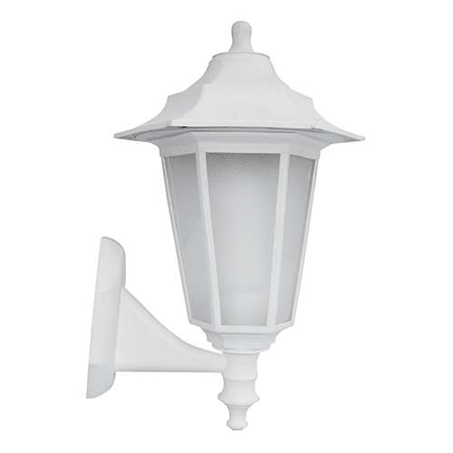 Zewnętrzna LAMPA ścienna BEGONYA2 03080 Ideus elewacyjna OPRAWA latarenka na taras outdoor IP44 biała laterna
