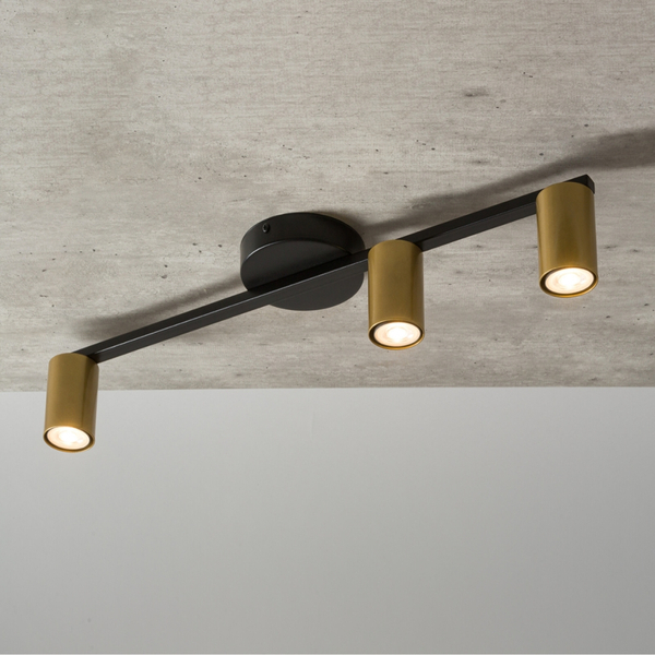 Sufitowa lampa 3-płomienna Sky do jadalni czarna złota