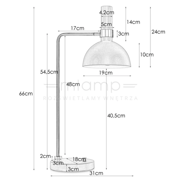 Stojąca LAMPA stołowa LARRY 106973 Markslojd metalowa LAMPKA biurkowa kopuła mosiądz czarna