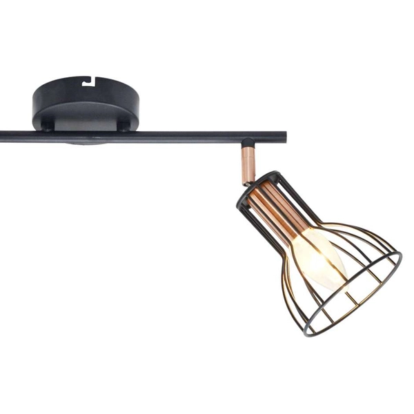 Plafon LAMPA sufitowa SOFIA 2 310941 Polux industrialna OPRAWA metalowe reflektorki druciane miedź czarne