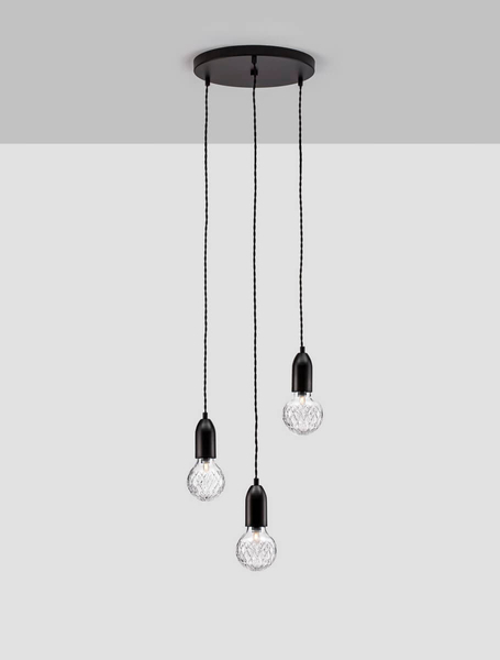 Czarna lampa wisząca BANI LE42715 szklana klosz przezroczysty
