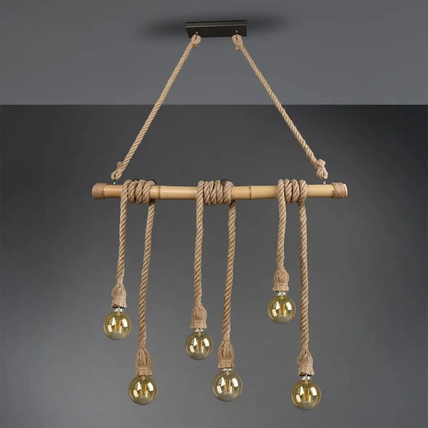 Lampa wisząca nad stół Wilma R30130626 RL Light sznurek brązowa