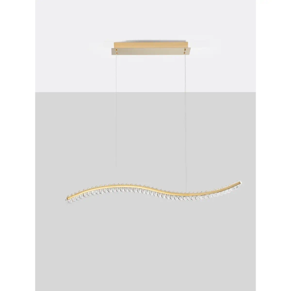 Złota lampa wisząca Bauta stylowy zwis LED 40W nad stół