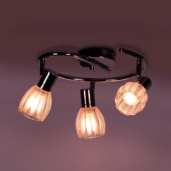 Lampa sufitowa Embo K-8001/3G z regulowanymi kloszami chrom