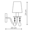 Kinkiet klasyczna LAMPA ściennaLP-5005/1W czarny Light Prestige abażurowa OPRAWA z kryształkami chrom czarna