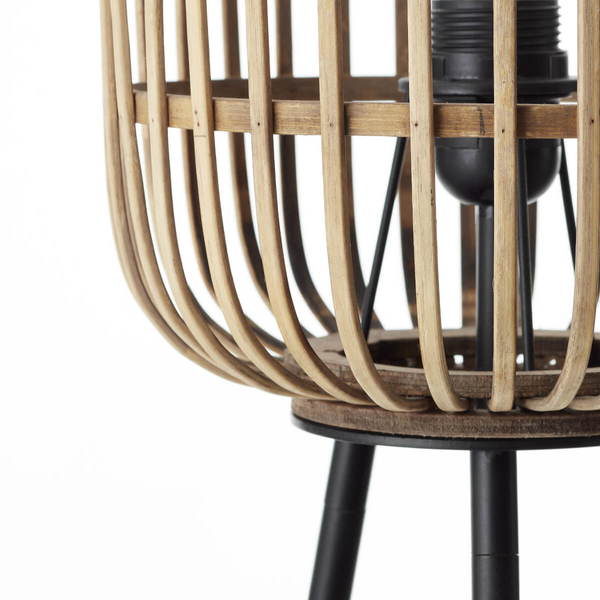 Podłogowa lampa do salonu Woodrow 93776/20 bambus beżowy czarny