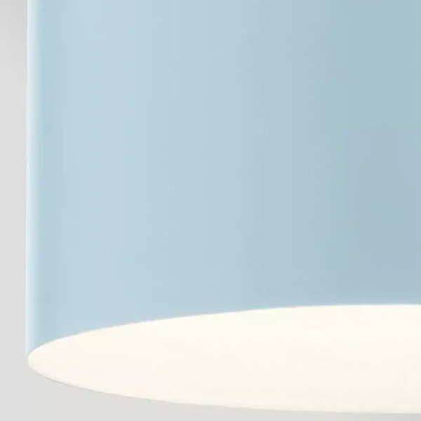 Cylindryczna lampa wisząca York mosiądz jasnoniebieska 1xE27 do salonu ELS-YORK-MP-PNBR-PB