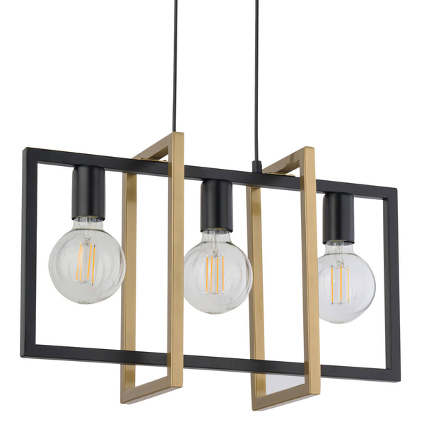 Salonowa LAMPA wisząca EDEN 32234 Sigma metalowy zwis do jadalni czarny złoty