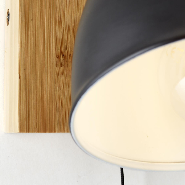 Bambusowa lampka ścienna Celia 99793/06 włącznik czarny