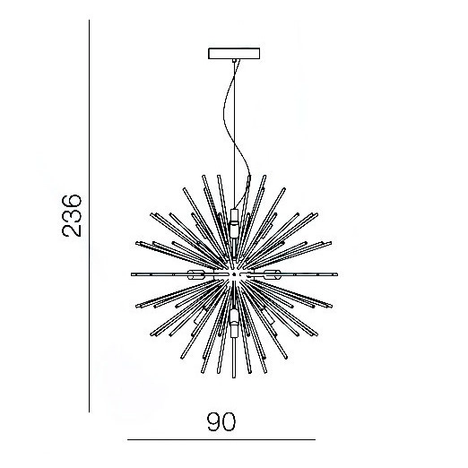 Lampa wisząca do jadalni Sirius AZ2118+AZ2120 Azzardo zwis miedziany
