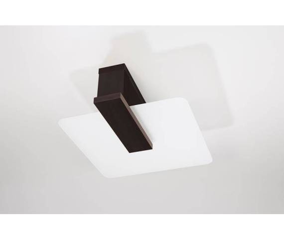 Nasufitowy plafon Lappo SL.1097 Sollux kwadrat biały drewno wenge