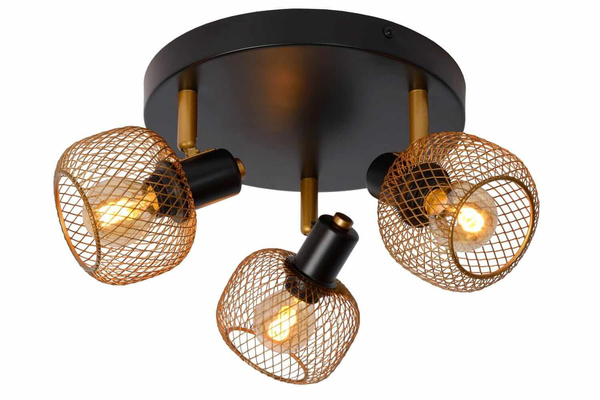 Regulowana LAMPA sufitowa MAREN 77978/13/02 Lucide plafon OPRAWA metalowa reflektorki loftowe mosiądz złote
