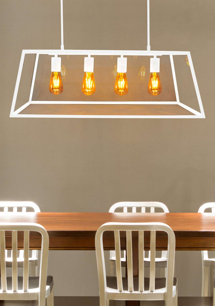LAMPA wisząca FINLAND 307163 Polux loftowa OPRAWA zwis klatka retro biała przezroczysta