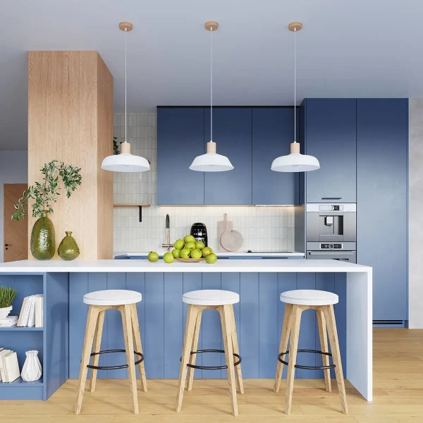 Lampa zwisająca kuchenna Fano SL.1321 Sollux kopuła metalowa biała