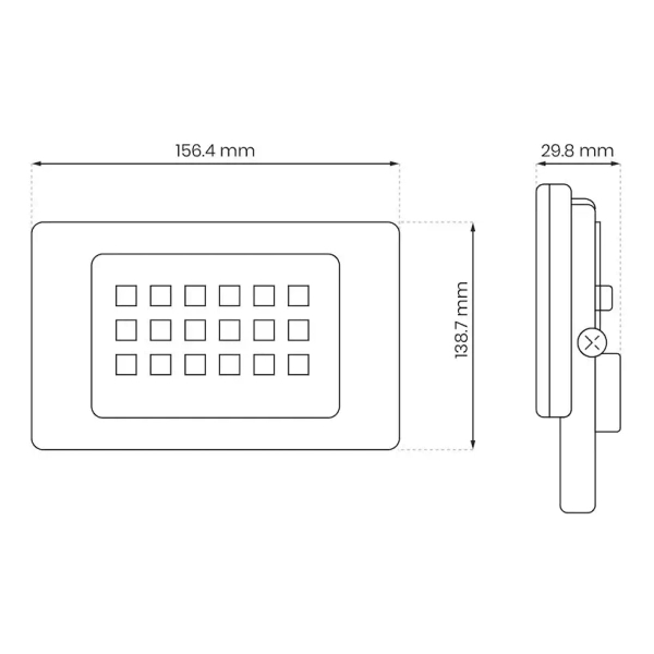 Przemysłowy reflektor EKN1621 LED 30W 4000K IP65 prostokątny czarny