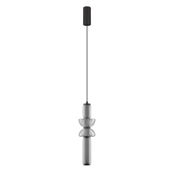 Wisząca lampa podłużna GLORICA LE45191 LED 15W 3000K szklana szara