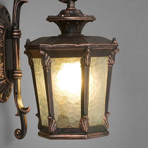 Retro kinkiet elewacyjny AMUR 4692 ogrodowa lampa ścienna patyna