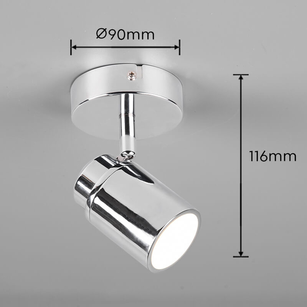 Reflektorek ścienny z regulacją BRISA DL106880400 IP44 srebrny