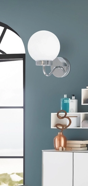 Łazienkowa LAMPA ścienna TOGO 5827 Rabalux metalowa OPRAWA kinkiet loftowy kula ball IP44 chrom biała