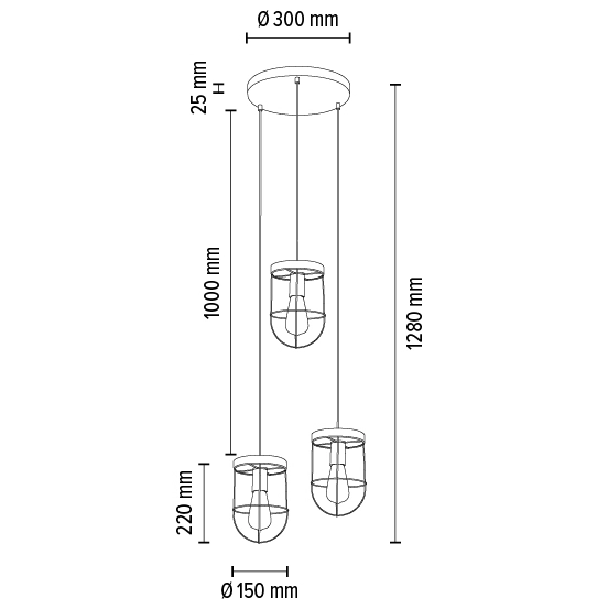 Industrialna lampa wisząca NETUNO 1871759357R druciana zwis drewno srebrny