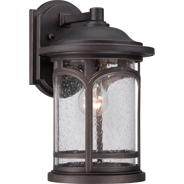 Ogrodowa LAMPA ścienna Marblehead QZ-MARBLEHEAD2-M Elstead Quoizel zewnętrzna OPRAWA elewacyjna outdoor z efektem deszczu IP44 brąz